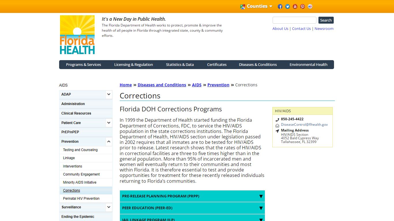 Corrections | Florida Department of Health